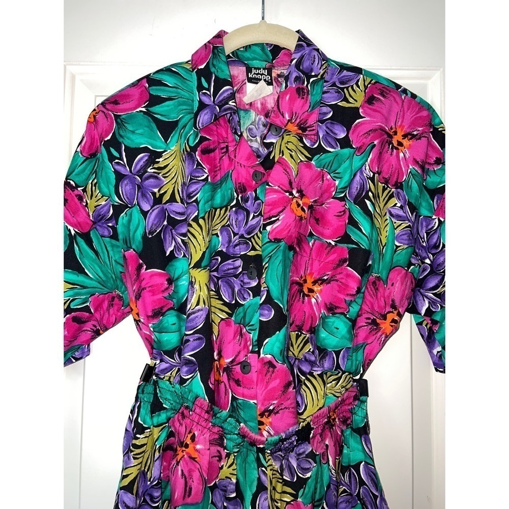 ***vintage**** JUDY KNAPP FLORAL PRINT TOP AND SHORTS SET - SIZE M - Picture 4 of 5